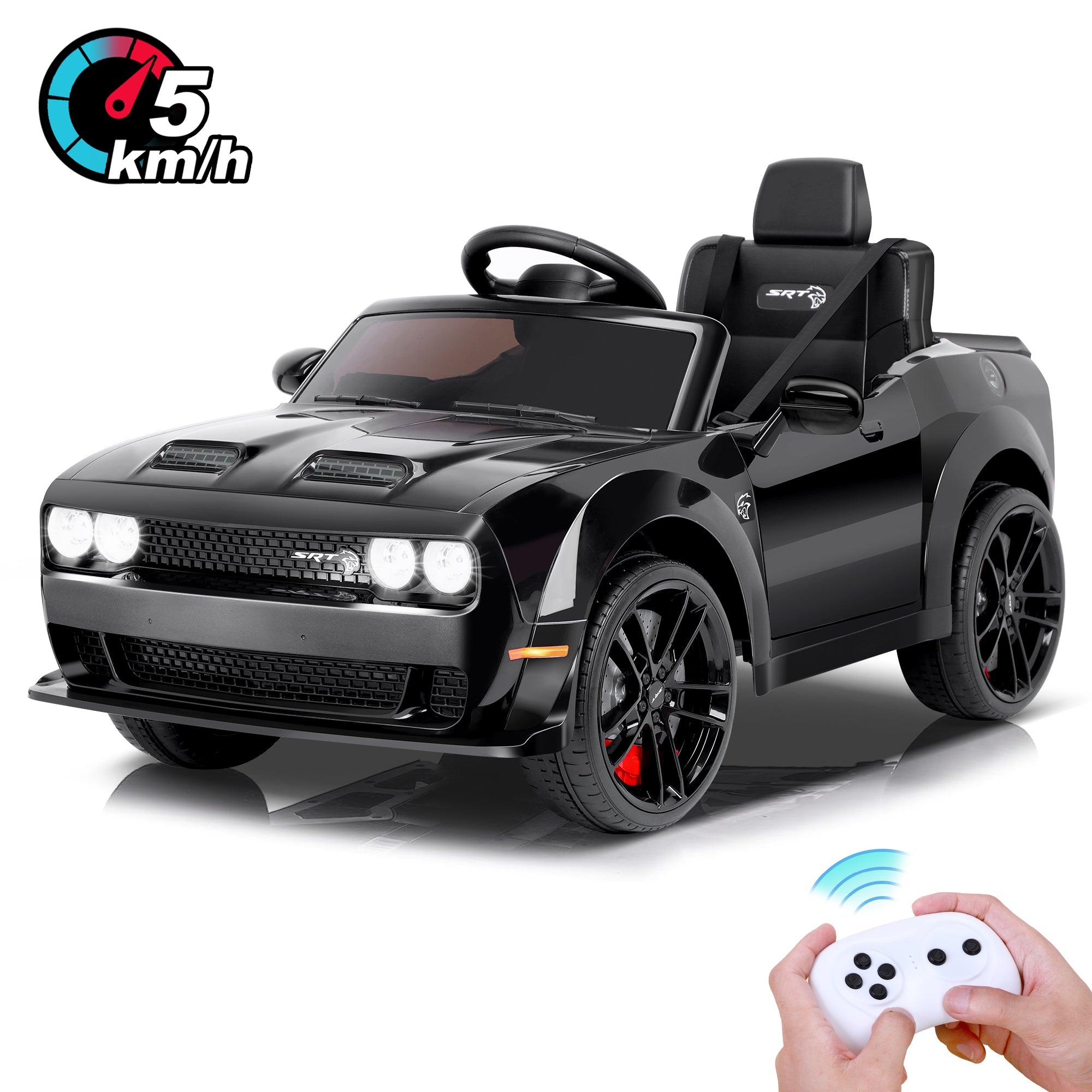 Dodge Challenger SRT Kids Ride on Car,Wisairt 12 V Battery Powered Ele –  WISAIRT