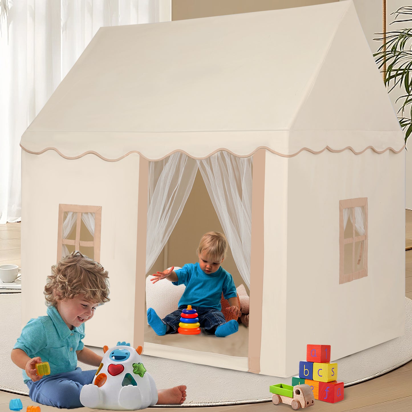 Wisairt Kids Tent, Kids Play Tent with Mat, Windows