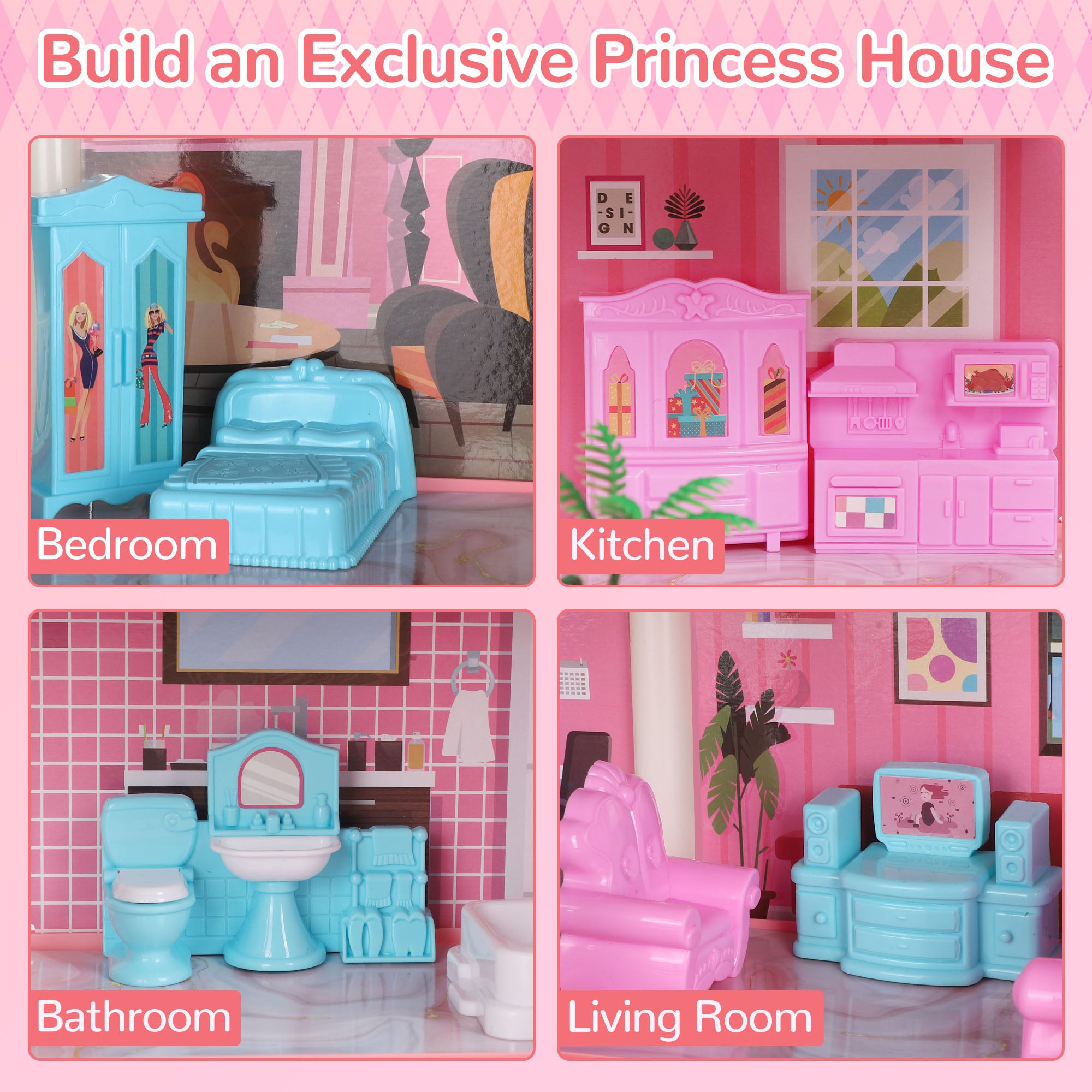 Barbie doll best sale princess house set